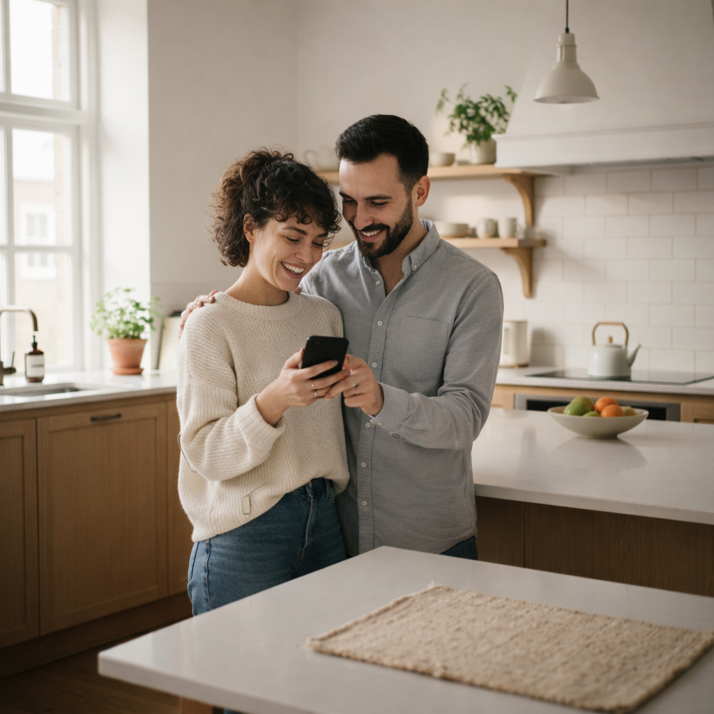 Stelletje in de keuken