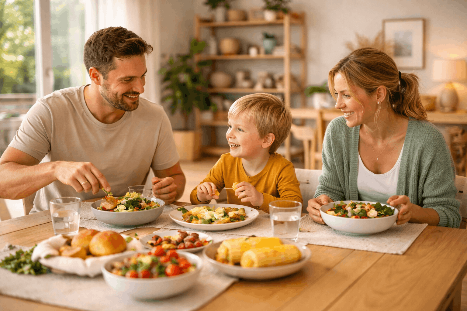 Gezinnetje aan tafel