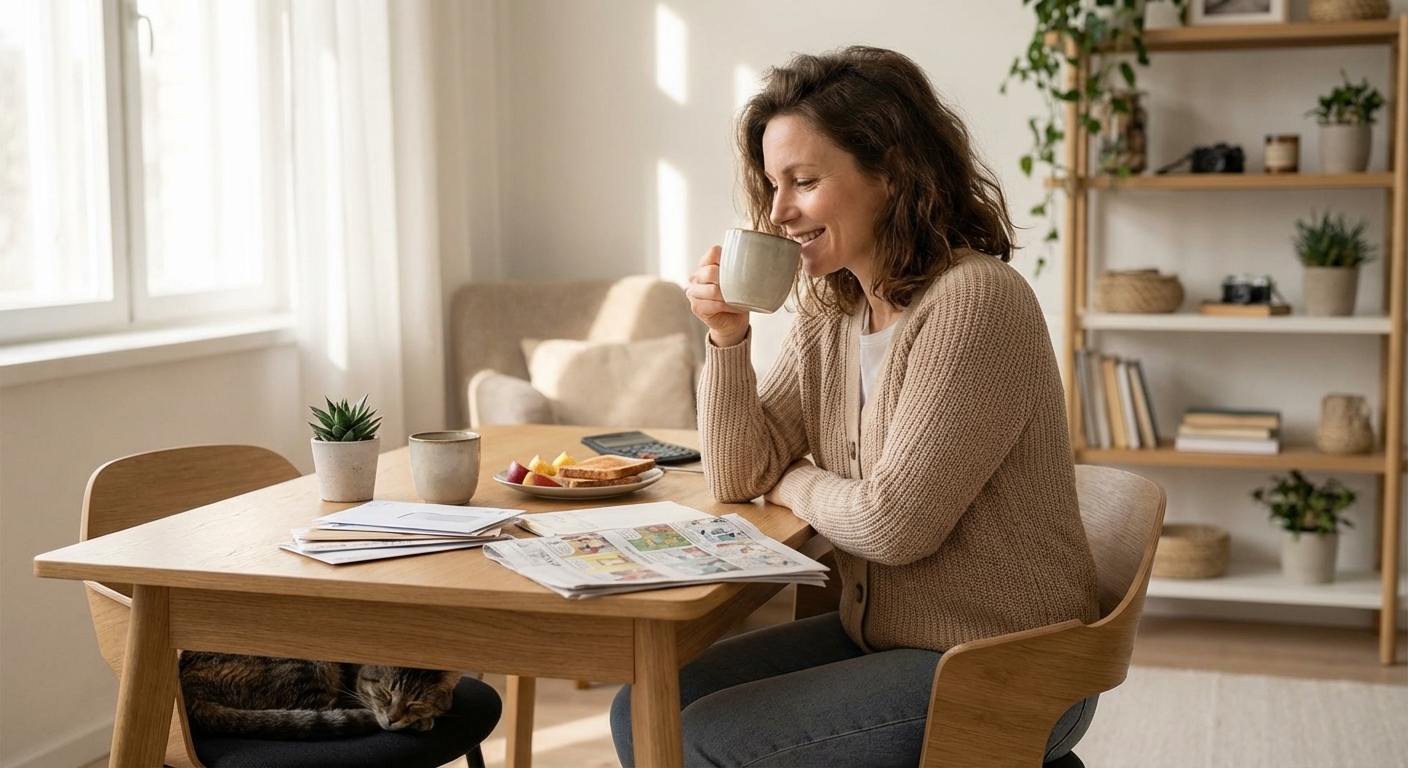 Vrouw aan het ontbijt